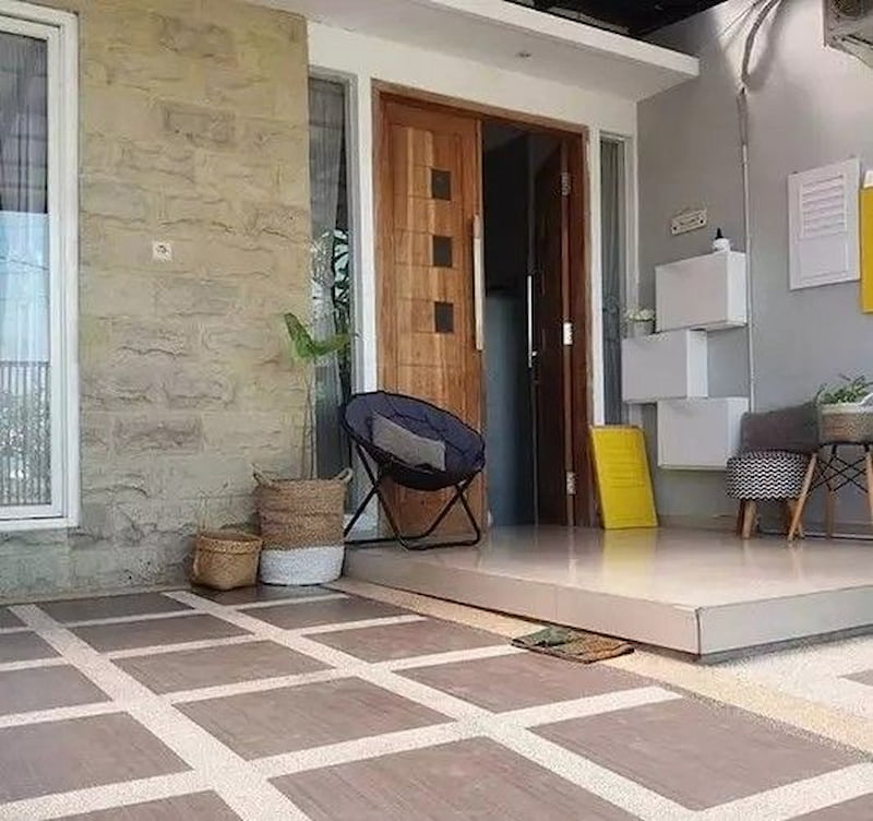 Wood Motif Car Garage Ceramic Tiles